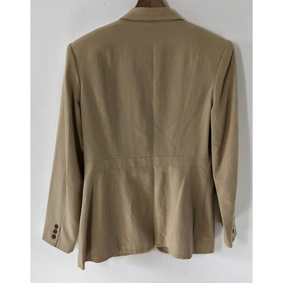 Clifford & Wills Silk Coat Women 10 Beige Button Up Notch Collar - Picture 5 of 13